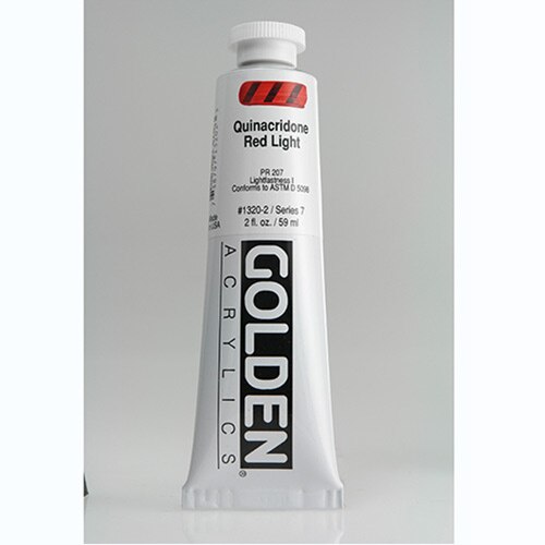 Golden, Heavy Body, Acrylic, Paint, 2oz, Quinacridone Red Light